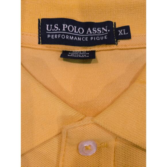 NWT  2 (Yellow & Black) US Assn. Men's Performance Pique Polo Shirts - Picture 3 of 6